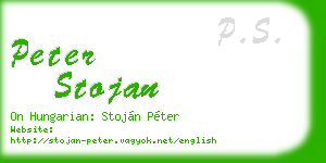 peter stojan business card